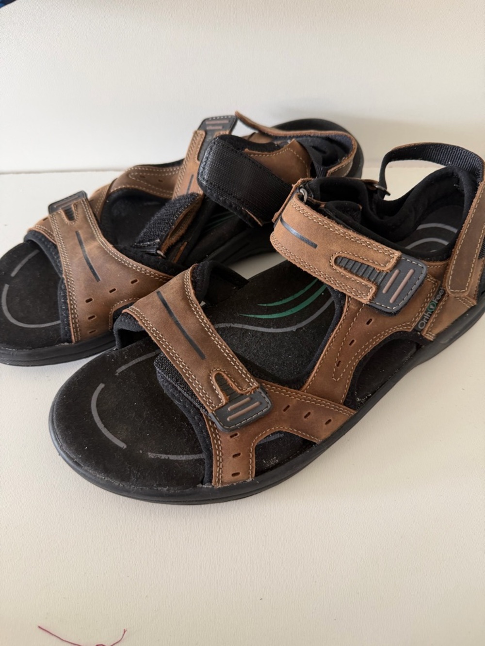 Brown Nubuck Leather arch support comfort sandals 10M